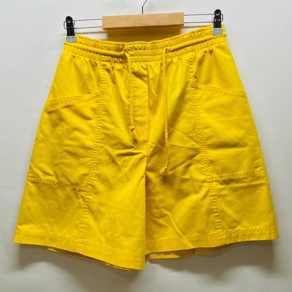 Simply‎ Basic Casual Shorts Women's Small Yellow Elastic Waist Vintage 90's GUC